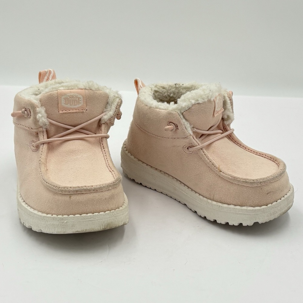 Hey Dude Lil Dude Cozy Pink Girls Slip-On Shoes Size US C4 Toddlers Sherpa Lined - Picture 1 of 12